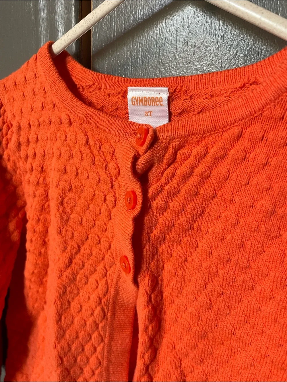 Gymboree Bright Orange Textured Knit Cardigan toddler 3T
